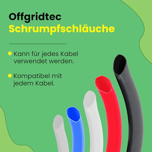Offgridtec 10m Schrumpfschlauch mit Kleber 1,6mm auf 0,8mm Schrumpfrate, Dual-Wand, Halogenfrei, Flammhemmend, Wasserdichte Kabelisolierung, Leicht zu Schneiden, Inklusive Spenderbox, Schwarz