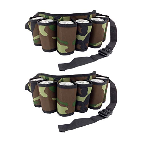 BESPORTBLE 2Pcs Puede Cinturón Cinturón de Cerveza Cinturón de Funda de Lata de Refresco de Cerveza para Fiestas Picnics Camping Senderismo...