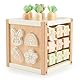 Bieco Motorikwürfel Hase Fine nachhaltiges Holz FSC® | Spielwürfel Baby | Motorikwürfel ab 1 Jahr Activity Würfel Activity Center Montessori