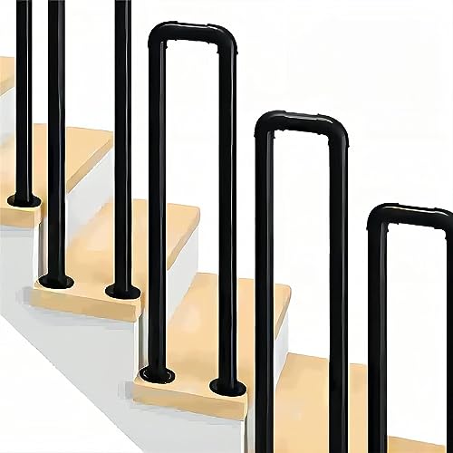 Rampe d'escalier en fer forgé noir garde-corps de transition extérieur