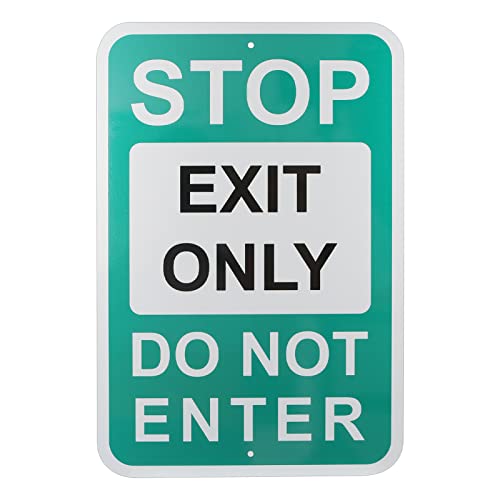 Thten Großes Schild mit Aufschrift "Exit Only Do Not Enter", 45,7 x 30,5 cm, 10,2 cm, reflektierendes Aluminium, rostfrei, UV-geschützt und wetterfest Cover