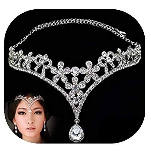Wedding Bridal Women\'s Crystal Flower Decor Crown Headband Headdress Tiara