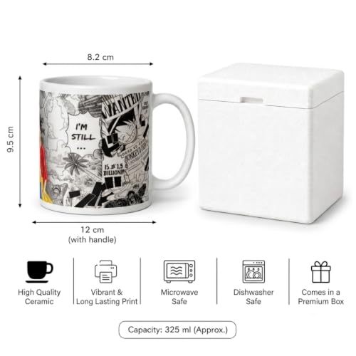 Image of One Piece Luffy Manga Collage Ceramic Coffee Mug - 325 ML