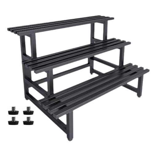 Cemaystic 金属製プラントスタンド 3段 120cm×62cm×53cm ? 階段型植物ラック 耐荷重設計 リビングパティオ用 (120cm×62cm×53cm)