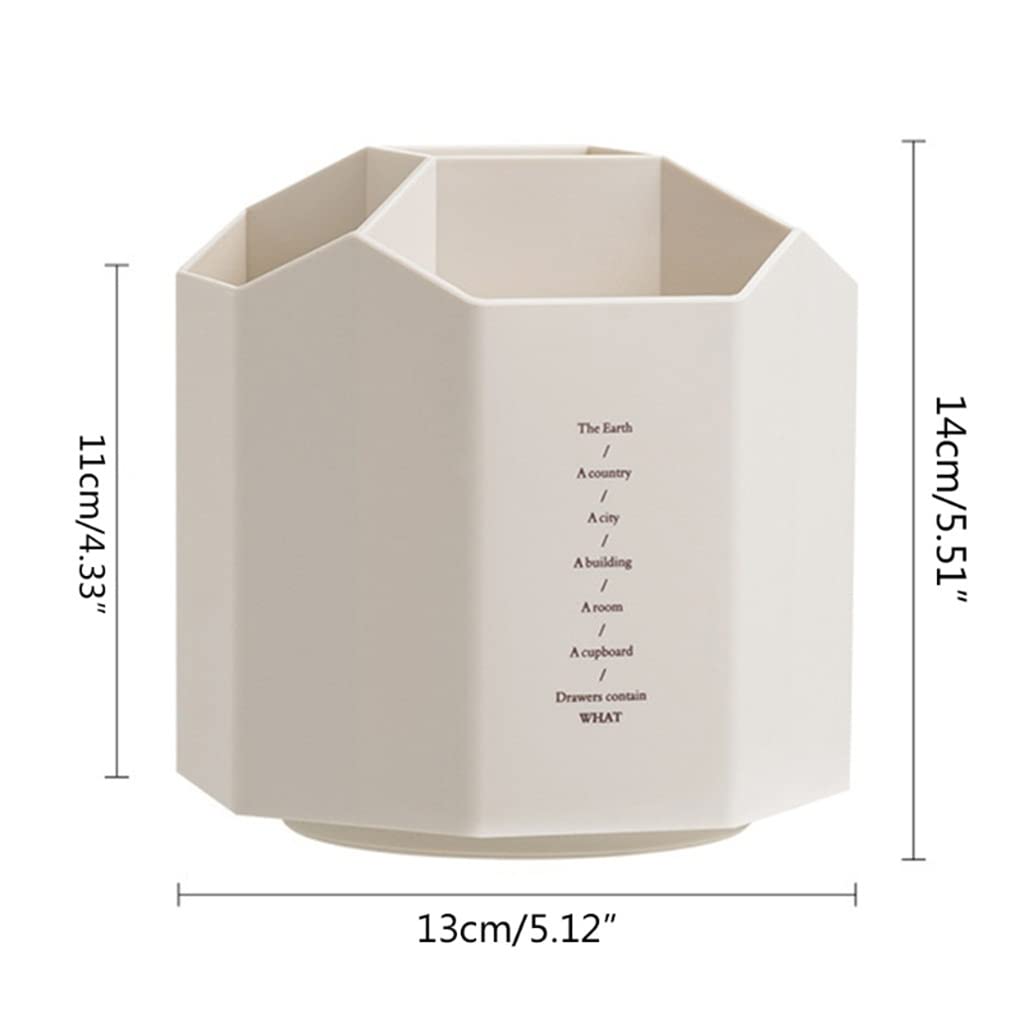 Portalápices de Escritorio Giratorio de 360 ° Portalápices de 5 Rejillas Portalápices Caja de Almacenamiento Regalo (A 14x11x13cm)