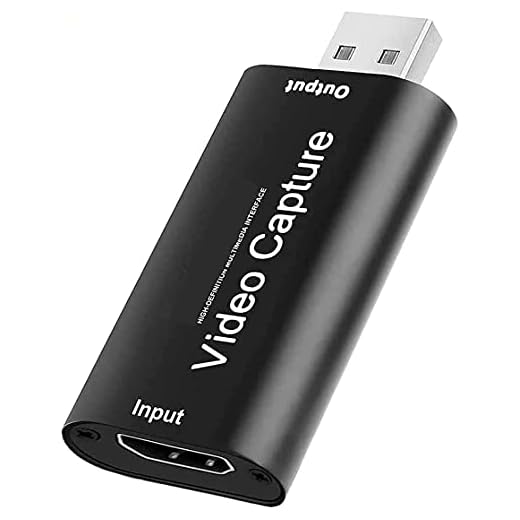 Capturadora de Video HDMI, 4K HDMI a USB 2.0 Convertidor Video Audio, HDMI Vídeo Game Capture 1080P 30FPS para Edite Video/Juego/Transmisión/Enseñanza en línea