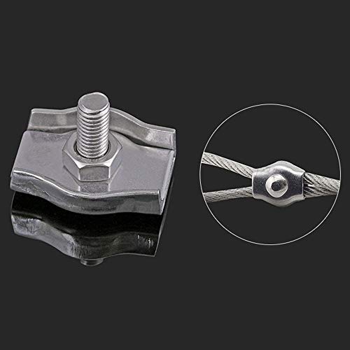 Jcbiz 4Pcs M6 1-Post Wire Rope Clip Stainless Steel Wire Rope Clips Fixing Simplex Wire Rope Clip Cable Clamp Caliper #TOP6