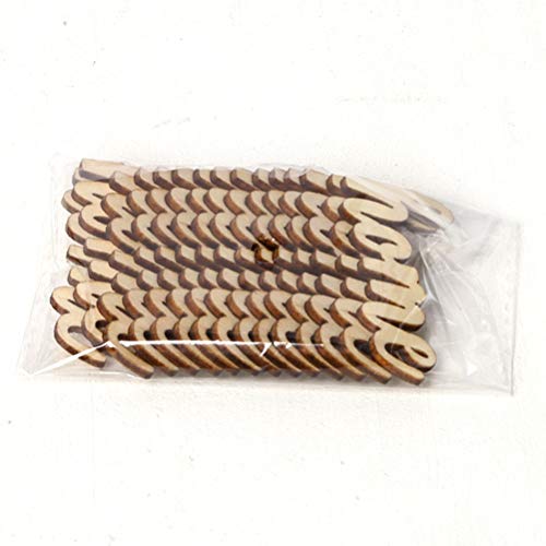 Amosfun Wedding Wooden Cutouts Wooden Slices Embellishments For Diy Craft Decorations 15Pcs #TOP7