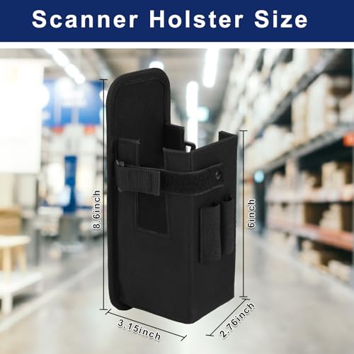 Image of Barcode Scanner Holster, Universal Scanner Holster Pouch for Gun Grip Mobile Computers, Handheld Bar Code Scanners, Belt Loop Clip Attachment Fits for Zebra Scanner MC3300 /3200 /3100 /3000 /3400 /3450