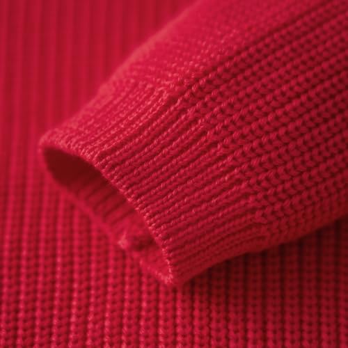 Mommy and Me Matching Sweaters Ribbed Long Sleeve Round Neck Chunky Knit Tops for Fall Winter4