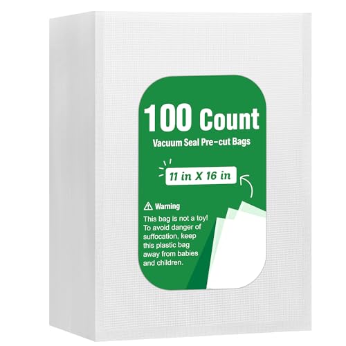 Image of Syntus 100 Count Vacuum Sealer Bags Gallon 11 x 16 inch for Seal a Meal, Commercial Grade BPA Free Heavy Duty Precut Seal Bags, Food Vac Bags for Storage, Meal Prep or Sous Vide