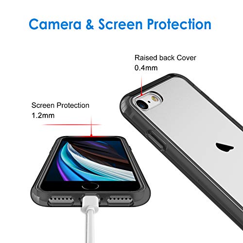 Image of JETech Case for iPhone SE 3 /2 (2022 /2020 Edition), iPhone 8 and iPhone 7, 4.7-Inch, Non-Yellowing Shockproof Phone Bumper Cover, Anti-Scratch Clear Back (Dark Gray)