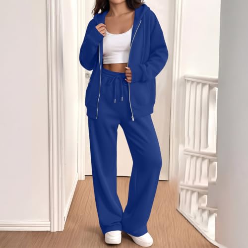 SdGgsgv Sweat Sets Women Zip Up Hoodie Wide Leg Sweat Pants Gym Sweatset - image 6