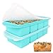 Lotvic 2 Pack Soup Cube Silicone Freezer Tray, 1000ML Freezer Containers with Lid, 4-Compartment, Makes 8 1-Cup Portions Cubes, Freezer Tray for Meal Prep, Soup, Sauce (Blue)