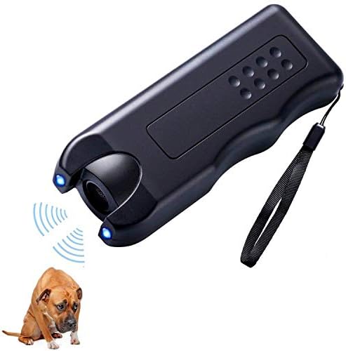 HAPPEEY Handheld Dog Repeller,Pet Dog Trainer with LED Flashlight, Ultrasonic Deterrent Device for Your Safety and Train Your Dog