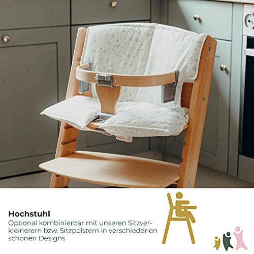 Geuther Hochstuhl SYT Kinderstuhl mitwachsender Baby Hochstuhl mit Babyliege komfortabler Baby Stuhl mit ergonomisch geschwungener Rückenlehne massiver Bauchbügel Lichtgrau