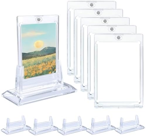 8 Stück Magnetic Card Holder 35PT - UV-Schutz Sammelkarten Hüllen Mit Sockel
