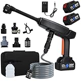 Huhomco Battery Powered Pressure Wassher Cordless; 1500PSI, Dual 4.0Ah Batteries