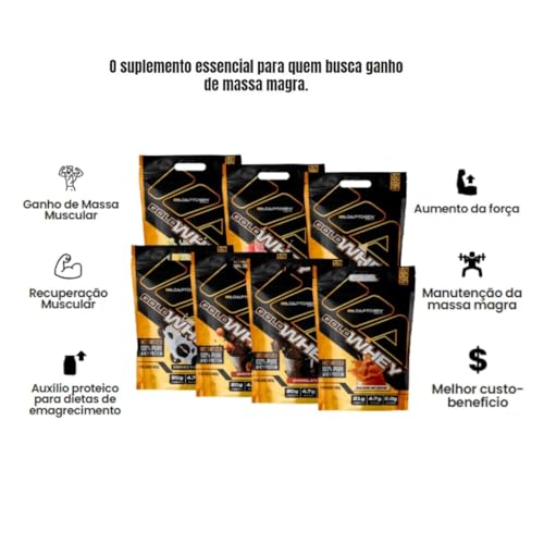 Gold Whey Pote 900g + Gold Whey Refil 900g Sabor: Chocolate - Adaptogen | Whey Protein Concentrado |