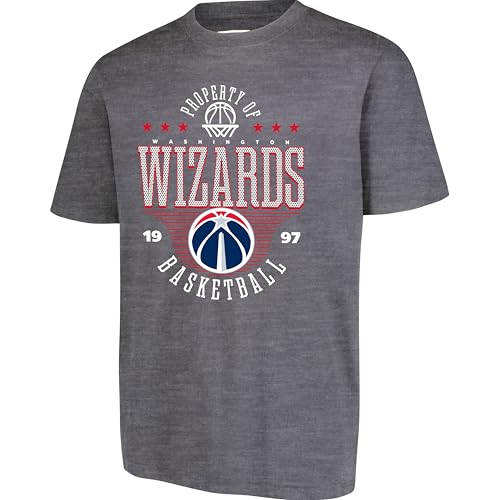 Ultra Game Men's NBA Official Super Soft Mad Props T-Shirt, Washington Wizards, Heather Charcoal, X-Large