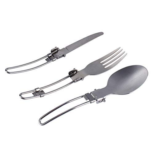 Conjunto de Talheres Portáteis para Acampamento, Piquenique, Faca...