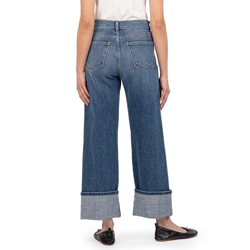 KUT from the Kloth Women's Sienna High-Rise Wide Leg-roll Up in Alert3