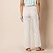 Amazon Essentials Women's Pull On Linen Blend Drawstring Relaxed Fit Wide Leg Pant, Ecru, 1X