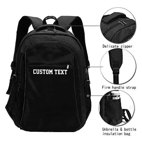 Aolun Custom Travel Laptop Backpack with USB Charging Port Personalized Backpack with Name Picture for Men Women Business3