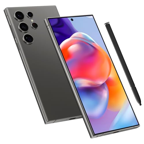 C24 Ultra Smartphone, 6+256GB Unlocked Cell Phone, Android 13.0, 48+108MP Zoom Camera, Build-in Pen,Long Battery Life 6800mAh, Dual SIM, 6.8“ HD Screen,Face ID/Fingerprint Lock/GPS (Black)