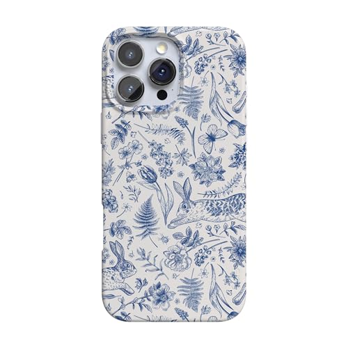 Casely iPhone 16 Pro Case | Hop & Bloom | Bunny Toile | Compatible with MagSafe | Classic Ultra Slim Design