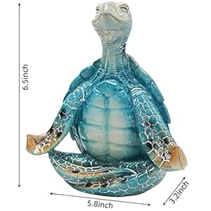 VVGIFTS Sea Turtle Meditation Yoga Decor, Meditating Coastal Beach Decorations, Zen Yoga Resin Statue for Home Office Ornaments (Put The Palm Separate) VVGIFTS Sea Turtle Meditation Yoga Decor Meditating Coastal Beach Decorations Zen Yoga Resin Statue for Home Office Ornaments Put The Palm Separate