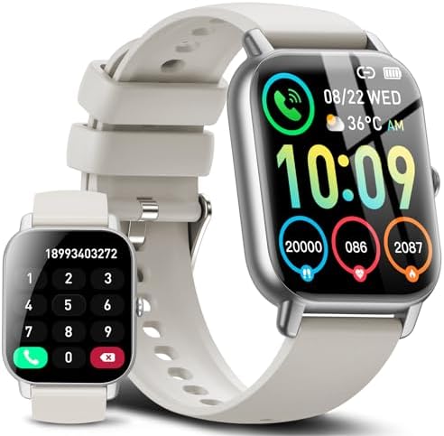 Smart Watch for Men Women Answer/Make Calls, Smart Watches with 1.85 HD Touch Screen, 112 Sport Modes, Step Counter, IP68 Waterproof, Heart Rate/Sleep Monitor Fitness Watch for iOS Android, Black