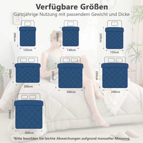 CozyLux Bettdecke 240x260 cm Leinen für 4 Jahreszeiten – Ansicht 6