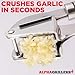Alpha Grillers Garlic Press Stainless Steel - Easy to Clean, Rust-Proof, Dishwasher Safe - Stainless Steel Garlic Press, Mincer, Crusher with Silicone Peeler & Cleaning Brush