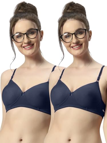 Image of Sonari 007 Wire Free Padded Bra | Medium Padding for Support, Medium Coverage, Soft Cotton Polyester Material, Adjustable Straps with Hook & Eye Closure, Wash Only