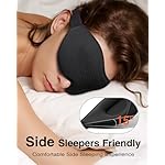 MABAO Sleep Mask for Side Sleeper, Eye Mask for Sleeping Women Men, 3D Contoured Cup No Eye Pressure 100% Light Blocking Sleeping Mask with Adjustable Strap Night Blindfold Flight, Travel, Nap, Black - Image 2