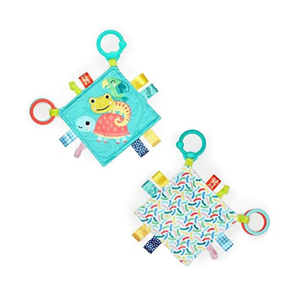Brights Starts 12619 Stofftuch Fuzzy Feelies, extra weiches Schmusetuch, einfache Befestigung am Kinderwagen, mit… – Bild 10