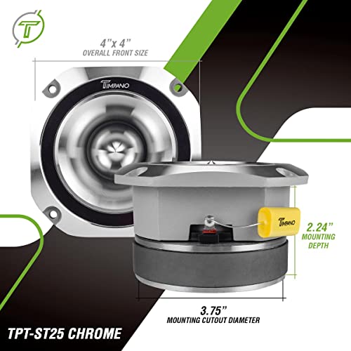 image for Timpano Super Tweeter 4 Inch TPT-ST25 Chrome, 8 Ohm, 900 Watts Max, 10