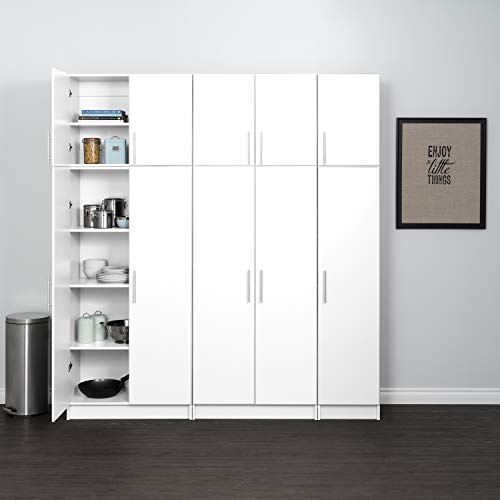 Prepac Elite 2 Door Stackable Wall Mounted Storage Cabinet, 16" D X 32" W X 24" H, White #TOP6