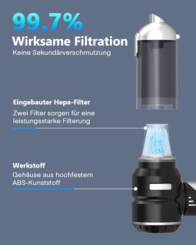 NEVERLAND Handstaubsauger Akku Kabellos - 4-in-1 Mini Staubsauger, Zusammenklappbar Tragbarer Autostaubsauger, akku Handstaubsauger mit Bürstenloser Motor, Geeignet für Auto, Büro, Haus, Küc