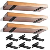6 Piezas Escuadras Para Estanterias, Soporte Balda Flotante Pared Invisibles para Salón | Oficina | Cocina (Negro)