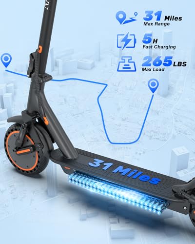 Image of NAVIC Adult Electric Scooter, Folding E Scooter with 350W /500W /750W Powerful Motor, 8.5 inch /10 inch /14'' Solid Tires, 22 /19 /16Mph, 19-31 Miles Max Range, Commuting Scooters with Dual Brakes System, APP