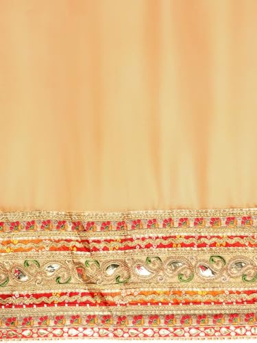 Image of Pandadi Saree Women's Elegance Chiffon Bandhani Saree with Heavy Lehenga Design