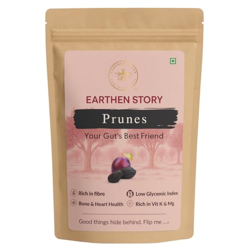 Image of Earthen Story California Prunes 200 gm, Premium Dried Fruit, Rich in Fibre, Low Glycemic Index, Bone and Heart Health, Rich in Vitamin K and Mg