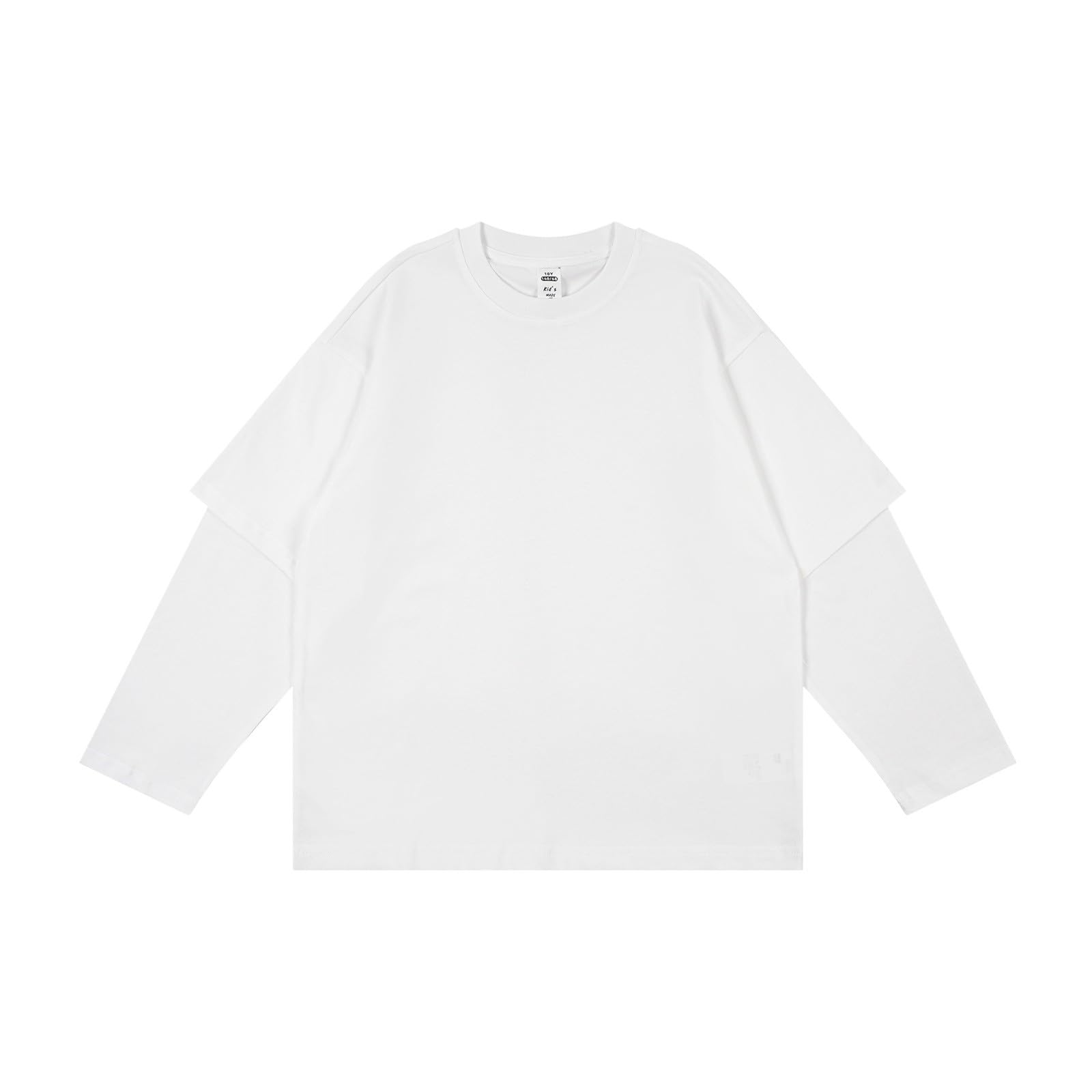 Maglietta a maniche lunghe unisex per bambini, tinta unita | T-shirt in cotone morbido e confortevole per ragazzi e ragazze casual girocollo traspirante magliette sportive autunno top