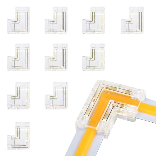 Connecteur ruban LED RVB 4 broches 10mm transparent angle droit sans soudure en L