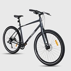 CYBIC 27.5" Road Bike, 8 Speed Gear Change, 27.5" Wheels, Aluminum Frame, Suspension Fork and Mechanical Disc Brake, Bicycle,Black