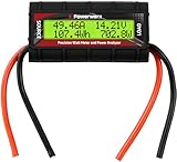 Powerwerx Watt Meter-Bare, DC Inline Power Analyzer, 45A Continuous, 12 Gauge with Bare Wire Ends