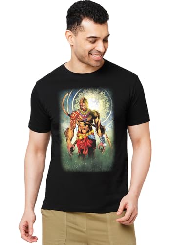 Image of Wear Your Opinion Men's S to 5XL Premium Combed Cotton Printed Half Sleeve T-Shirt (Design : Pavan Putra Hanuman)