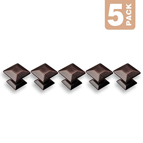 Southern Hills Oil Rubbed Bronze Cabinet Knobs - Pack Of 5 - Square Craftsman Style Kitchen Cabinet Pulls - Dresser Knobs - Drawer Knobs - Shkm006-Orb-5 #TOP2